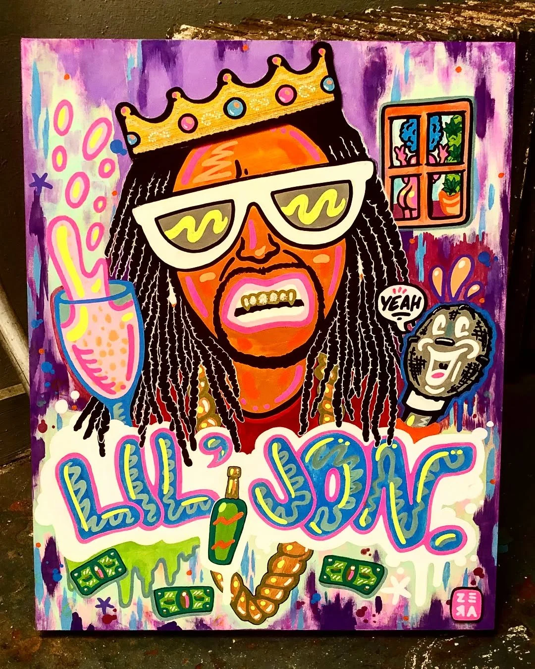 Character portrait with crown — vibrant painting by ZERA