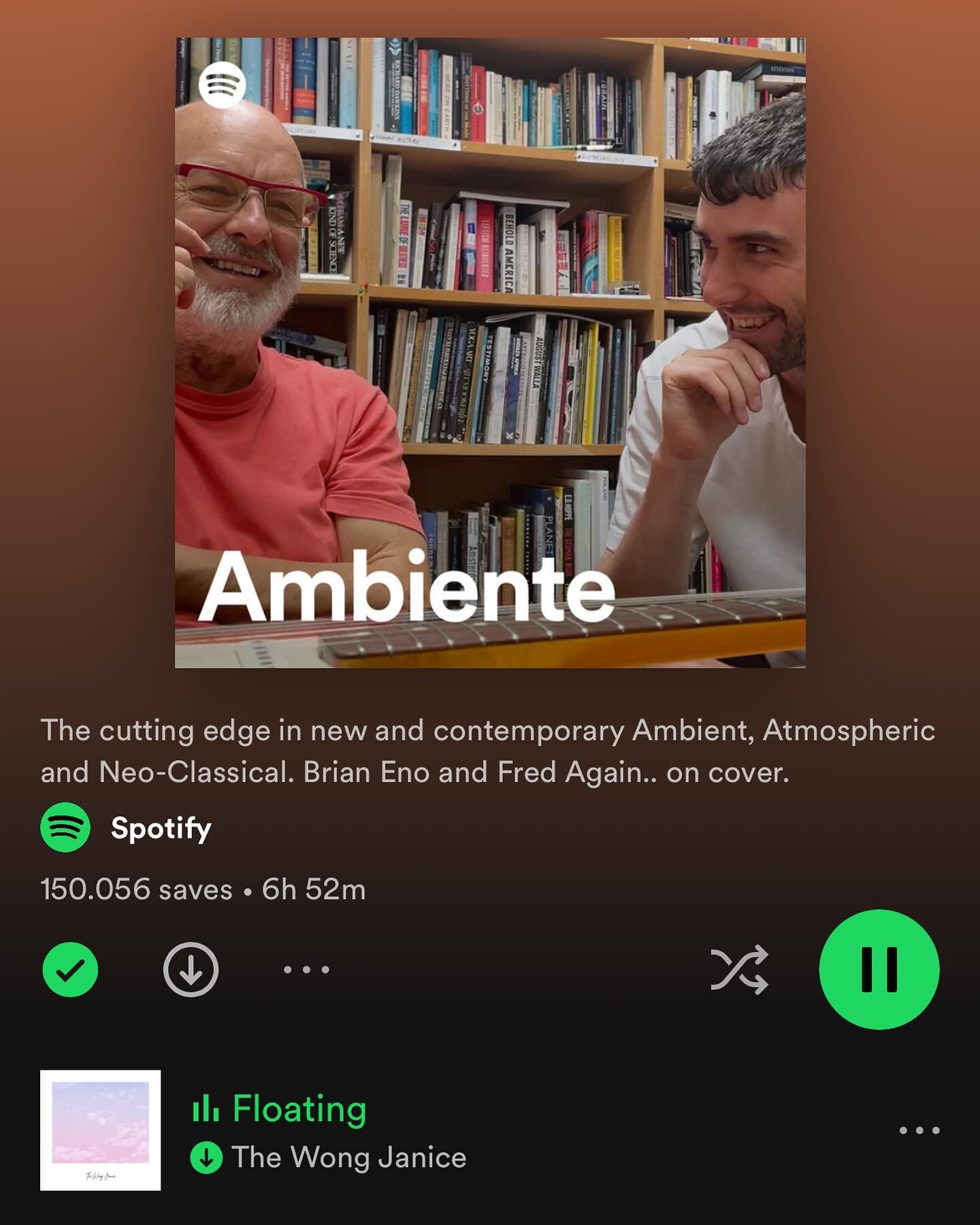 The first track of my new ambient cello EP Floating, Drifting, Dreaming has been chosen by the @spotify editorial team to be featured in the playlist Ambiente, alongside ambient pioneer @brianeno and superstar DJ @fredagainagainagainagainagain (who j
