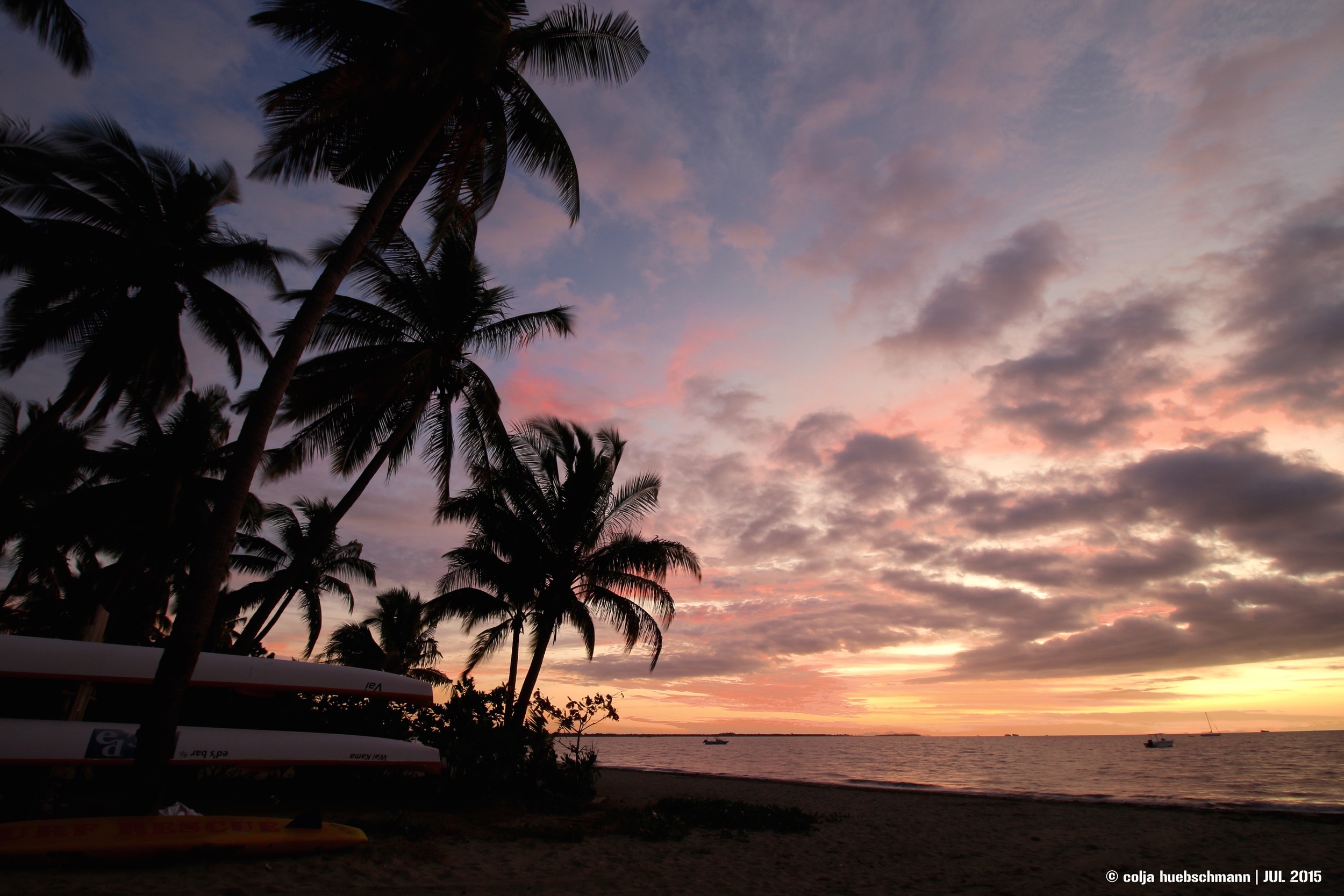 sunset at bamboo backpackers, Nadi, Fiji