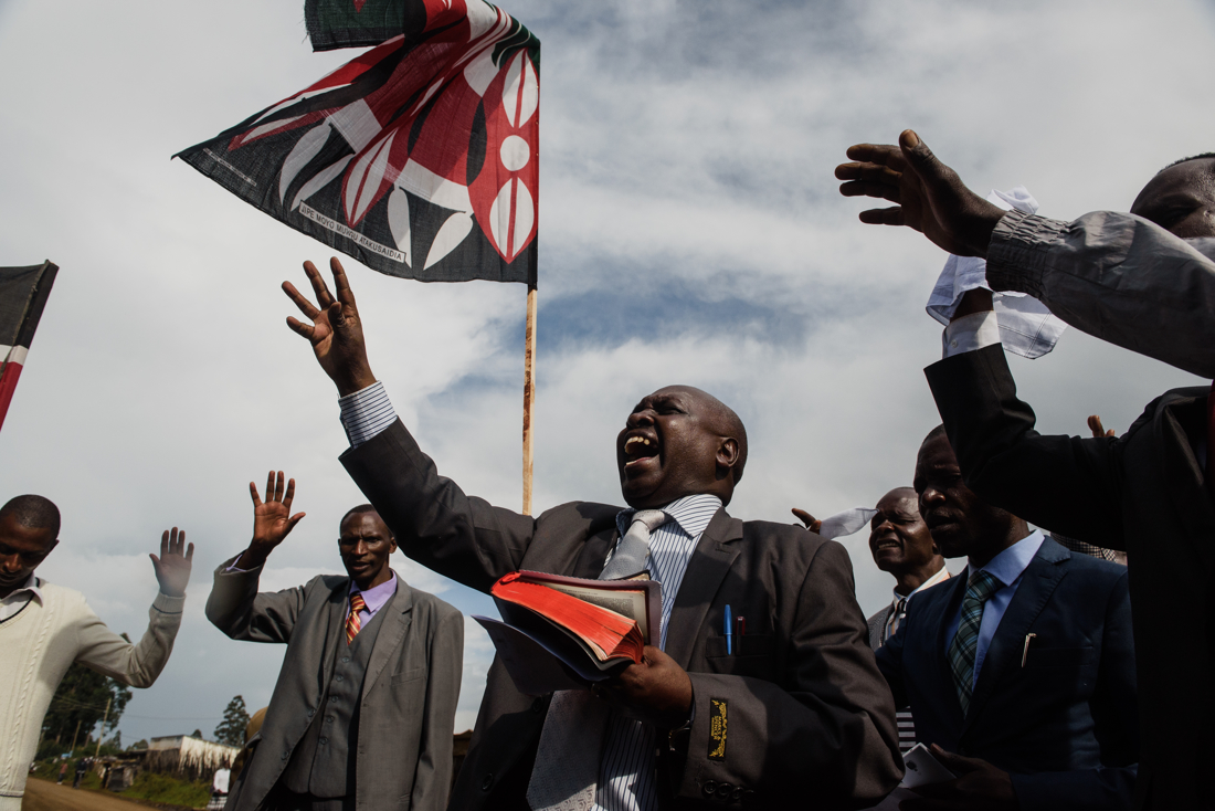  A fellowship of pastors from 20 churches in Langas, a neighbourhood in Eldoret, Kenya, marched and prayed for peaceful elections ahead of Tuesday's vote. "As a church, we aim to bring people together. We want to alert our neighbours that we want pea