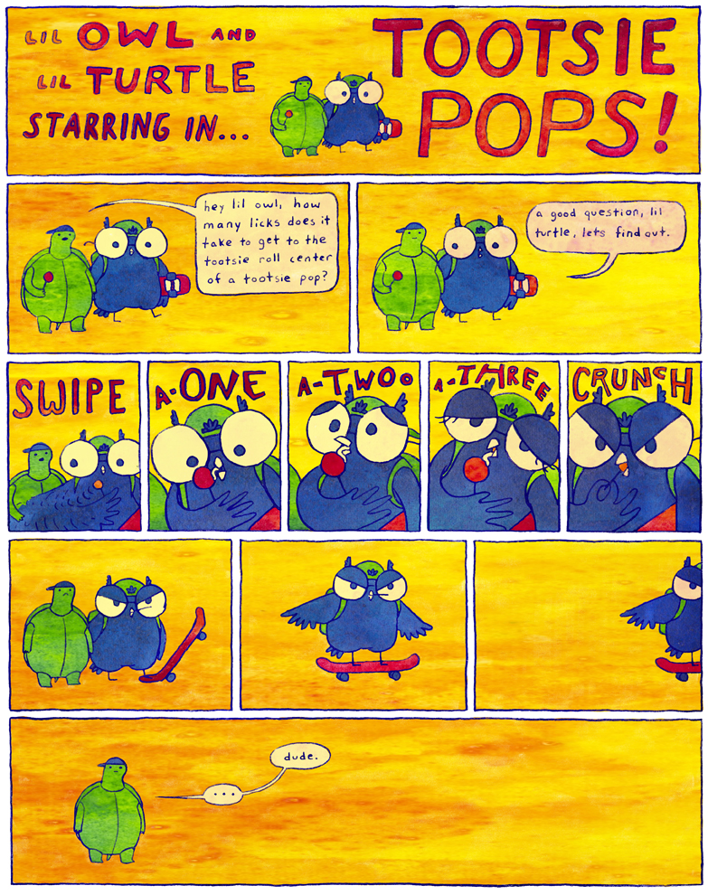 class assignment where we redesigned some snack mascots and drew comics about them