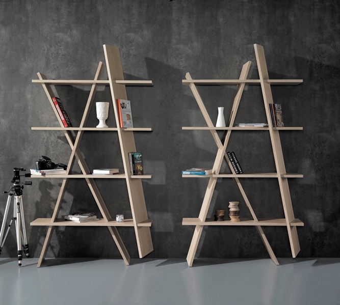 XI bookshelf will definitely break the monotony from a classical interior. Assembly couldn't be easier, the instructions are placed on the wooden planks to make it intuitive to understand and fun to assemble.