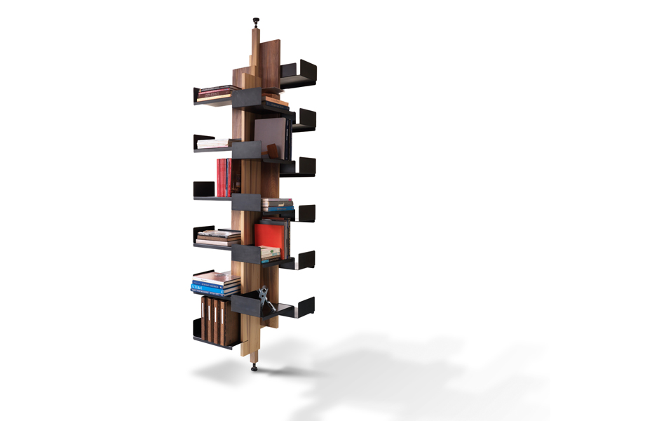 Some designs don't fit our normal mental images of bookshelves. The rotating Helical shelves from City Joinery work in corners, and also work as room dividers.