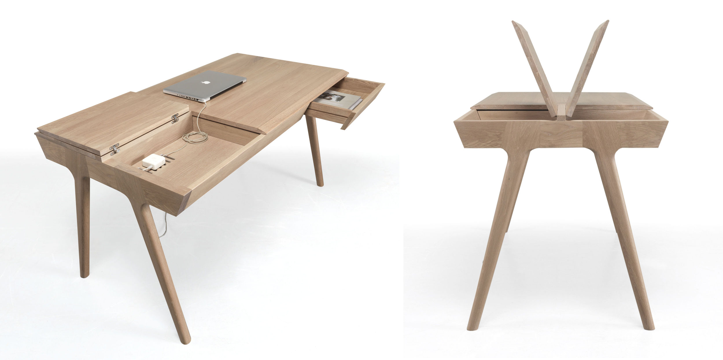 METIS is compact desk that will help you to keep your workspace tidy and organized. The desk also incorporates three drawers, two lidded sections and even a secret compartment.