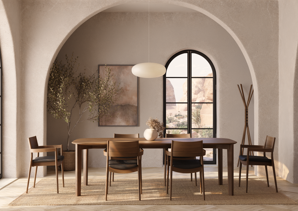 solid walnut table and chairs