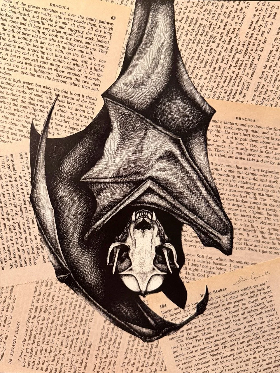 "The Night Is My Day" Dracula Book Page Limited Edition Print (2/6)