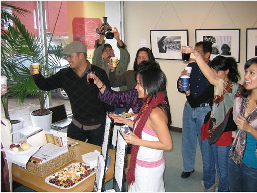 A toast! The launch of our Kensington Market space, 2005. Here's to 10 more years... at least!