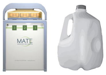 Fig 1: MATEbox and one gallon milk jug, shown to scale