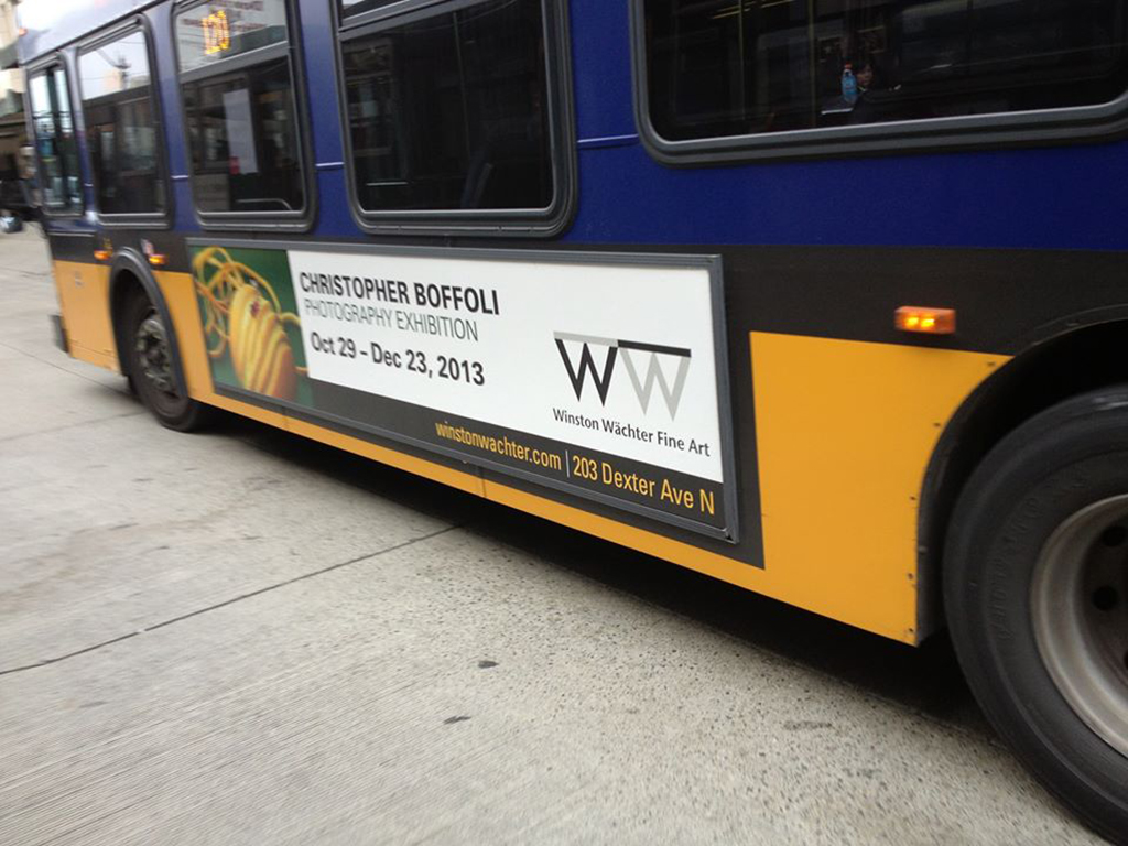Transit advertising for a Big Appetites fine art exhibition in Seattle in 2013