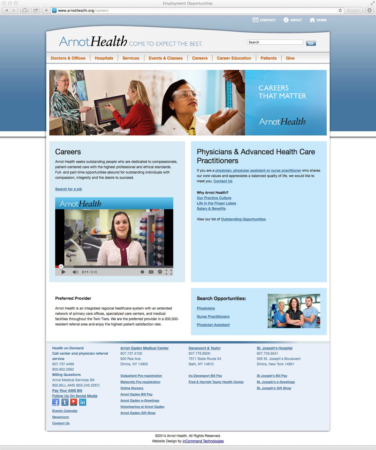 Arnot Health Careers Website