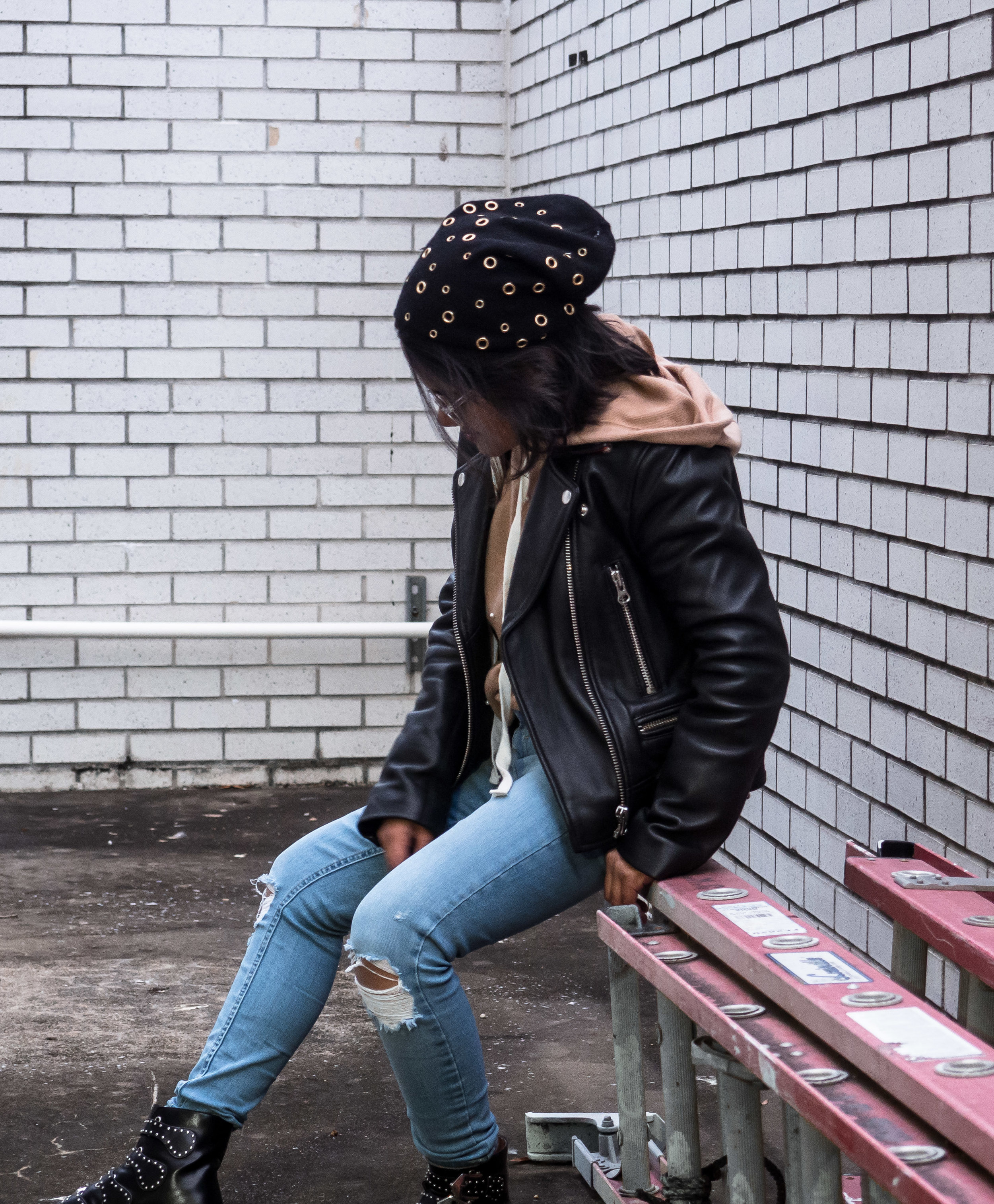 Leather Jacket & Hoodie Combo: The Petite Way