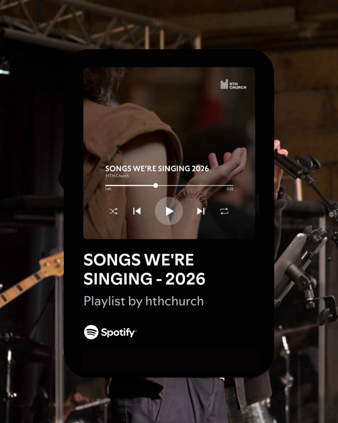 The songs we sing on Sundays, all in one place 🎶

Our worship song playlist is on Spotify - ready for your own times at home, blasting out on your way to work or a soundtrack for the washing-up!

👉 Check it out at hthchurch.org/worship or search fo
