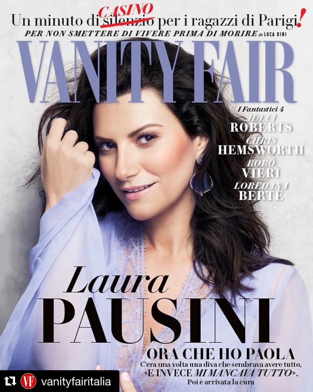 #Repost @vanityfairitalia 
・・・
C'era una volta una diva che aveva tutto. &ldquo;E invece mi mancava tutto&rdquo;. Poi è arrivata la cura.

@laurapausini sulla cover di Vanity Fair (foto: @omarcruzphoto). Sul nostro sito un'anticipazione dell'intervi…