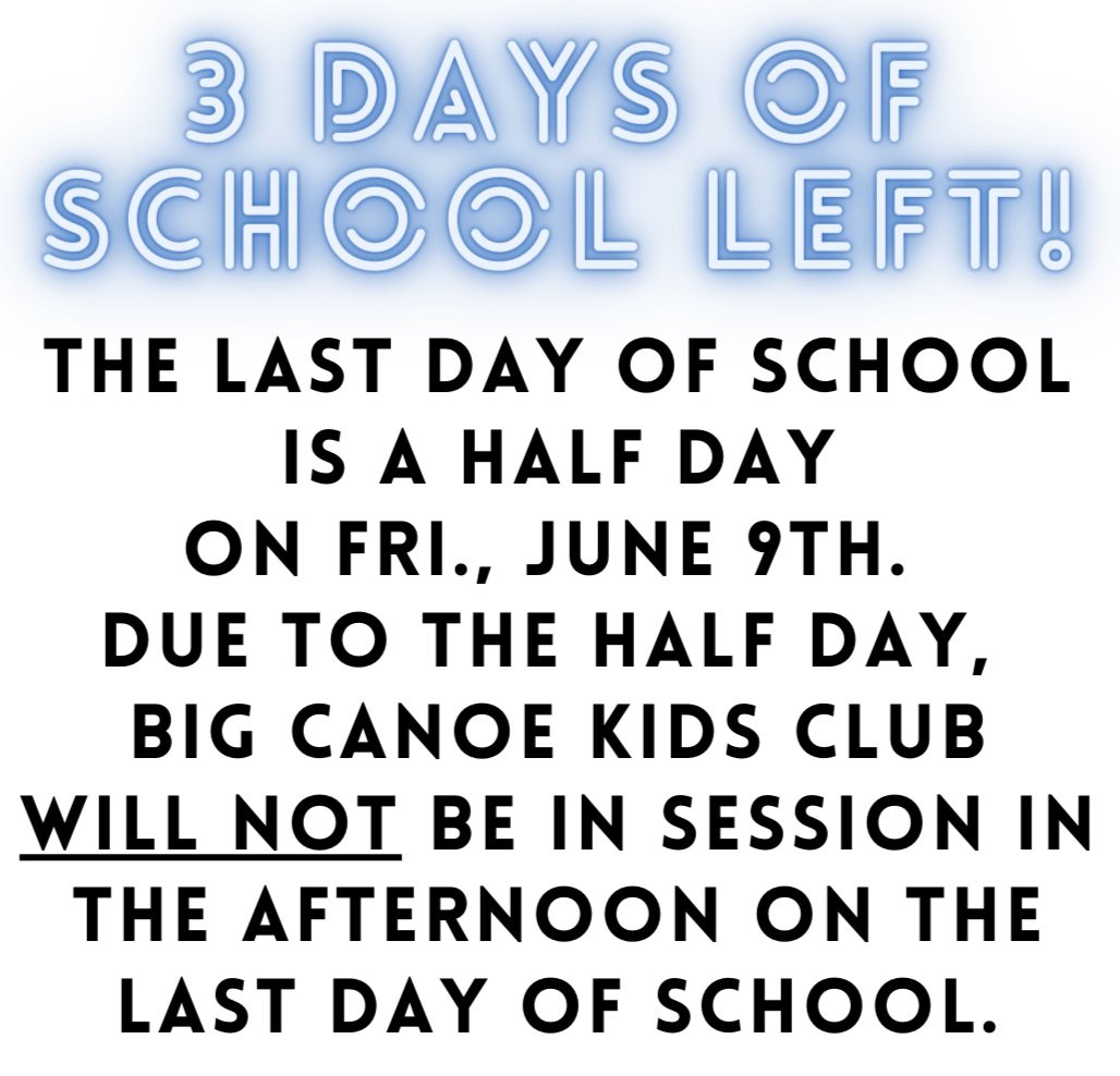 REMINDER Last day of School ceremony and half day — Great River School