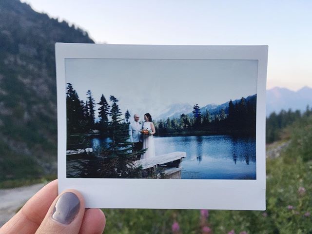 brother and newest sister got married at the most amazing place today 😍😍❤️#onlytookthem11years #fujiinstaxwide #mtbaker #picturelake #meganandaaron2017 #analogwedding #lovelove #analog #instantfilmsociety #instantfilm