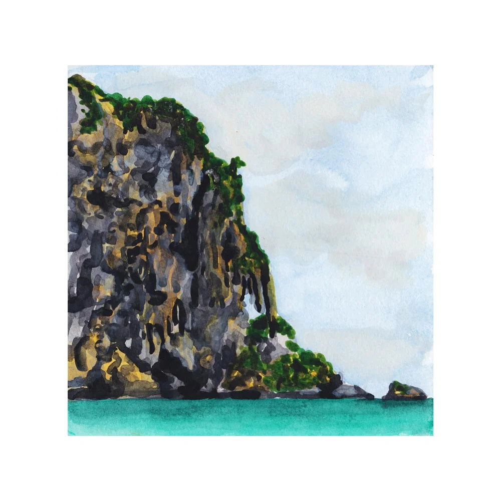 Railay Beach Thailand. Watercolor. 2017.