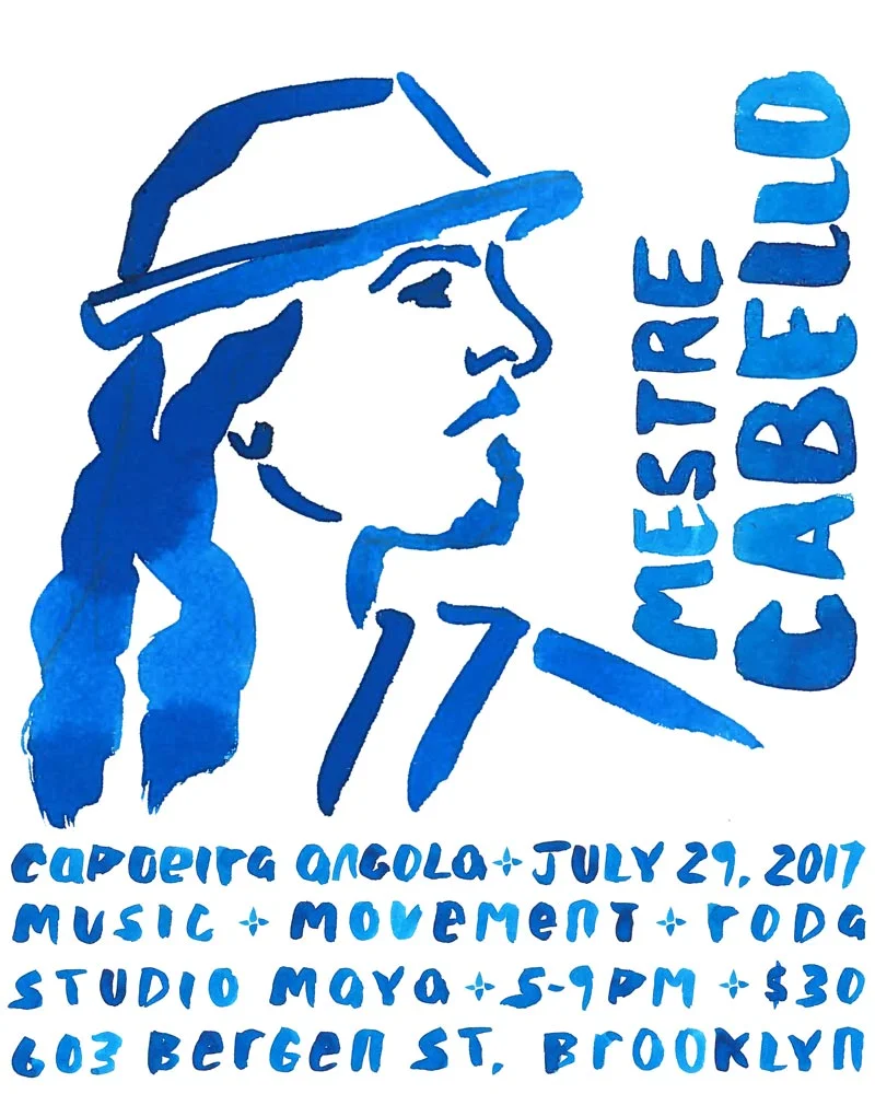Poster design for capoeira workshop in Brooklyn, NYC. 2017.