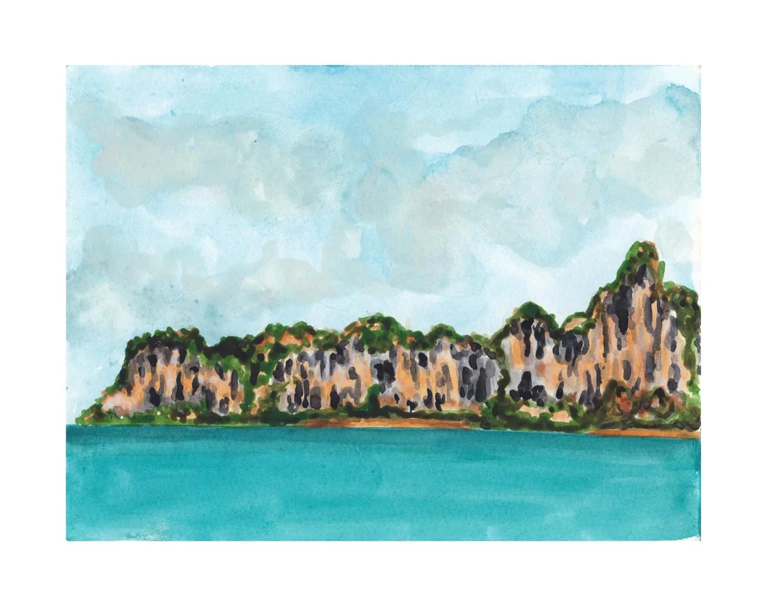 Railay Beach Thailand . Watercolor. 2017.