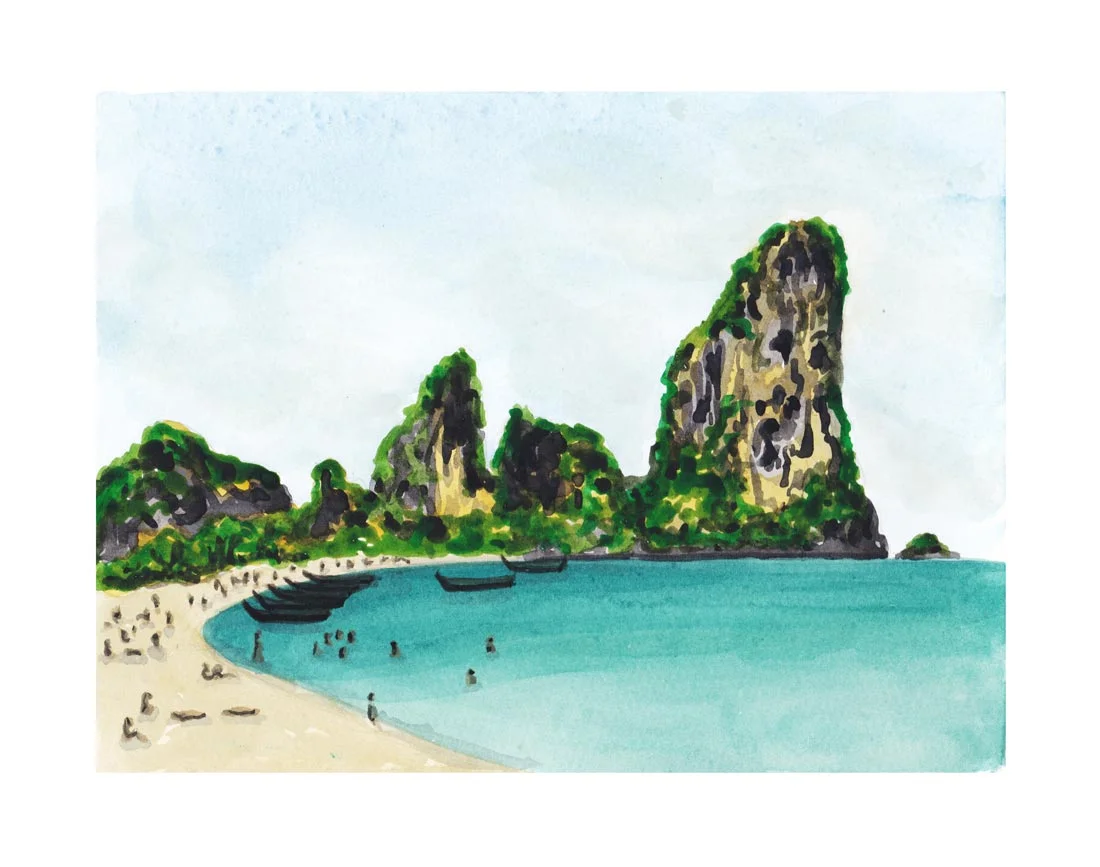 Railay Beach Thailand . Watercolor. 2017.