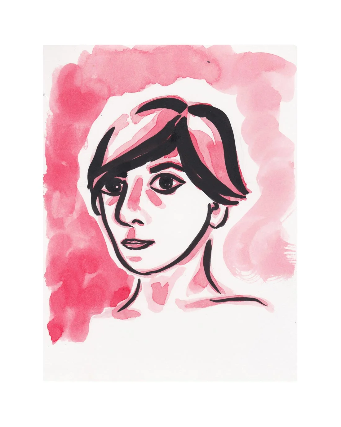 Sabina Selfie. Acrylic ink. 2017.