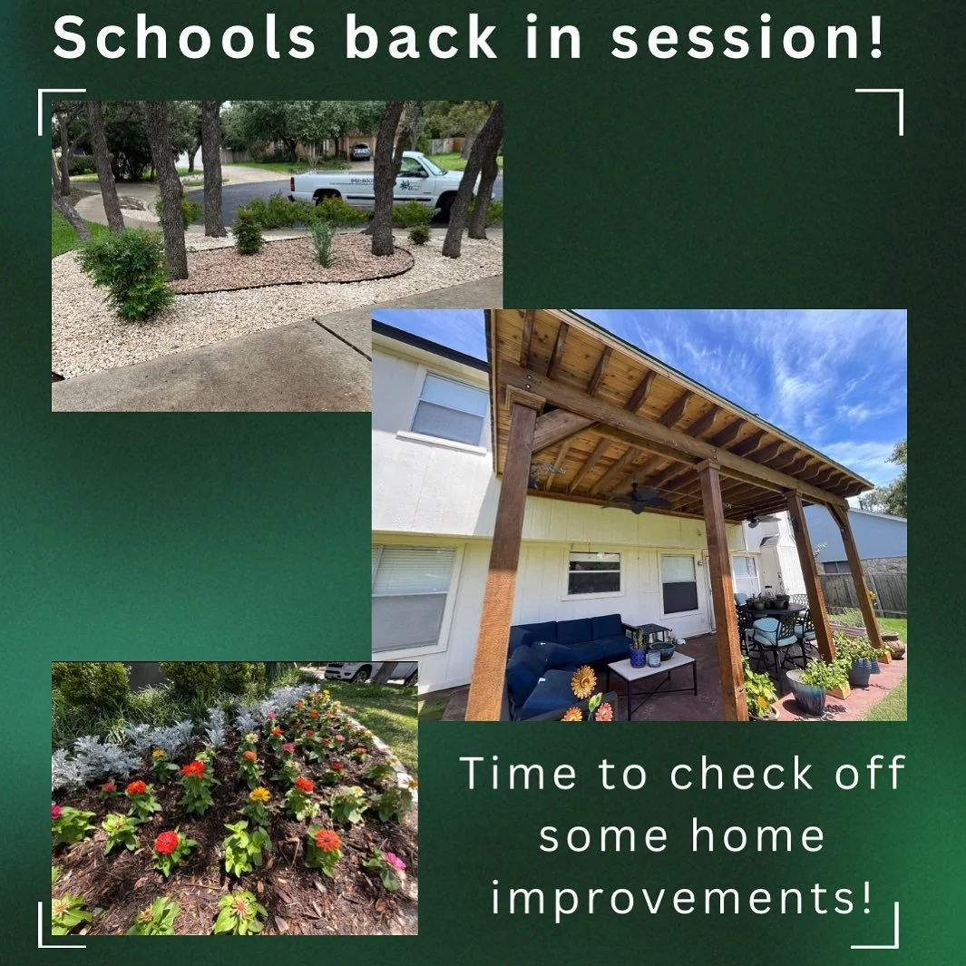 Time to get those lawn and home improvements done while kids are in school! 

#austintexas #austin #roundrocktx #cedarparktx #leandertx #roundrocktexas #cedarparktexas #leandertexas #homeimprovements #lawncare #austinschools
#austinbusiness #roundroc