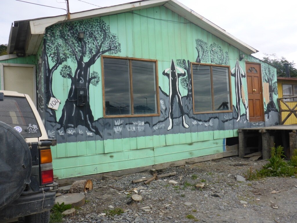 Mural, house in Puerto Williams, Chile