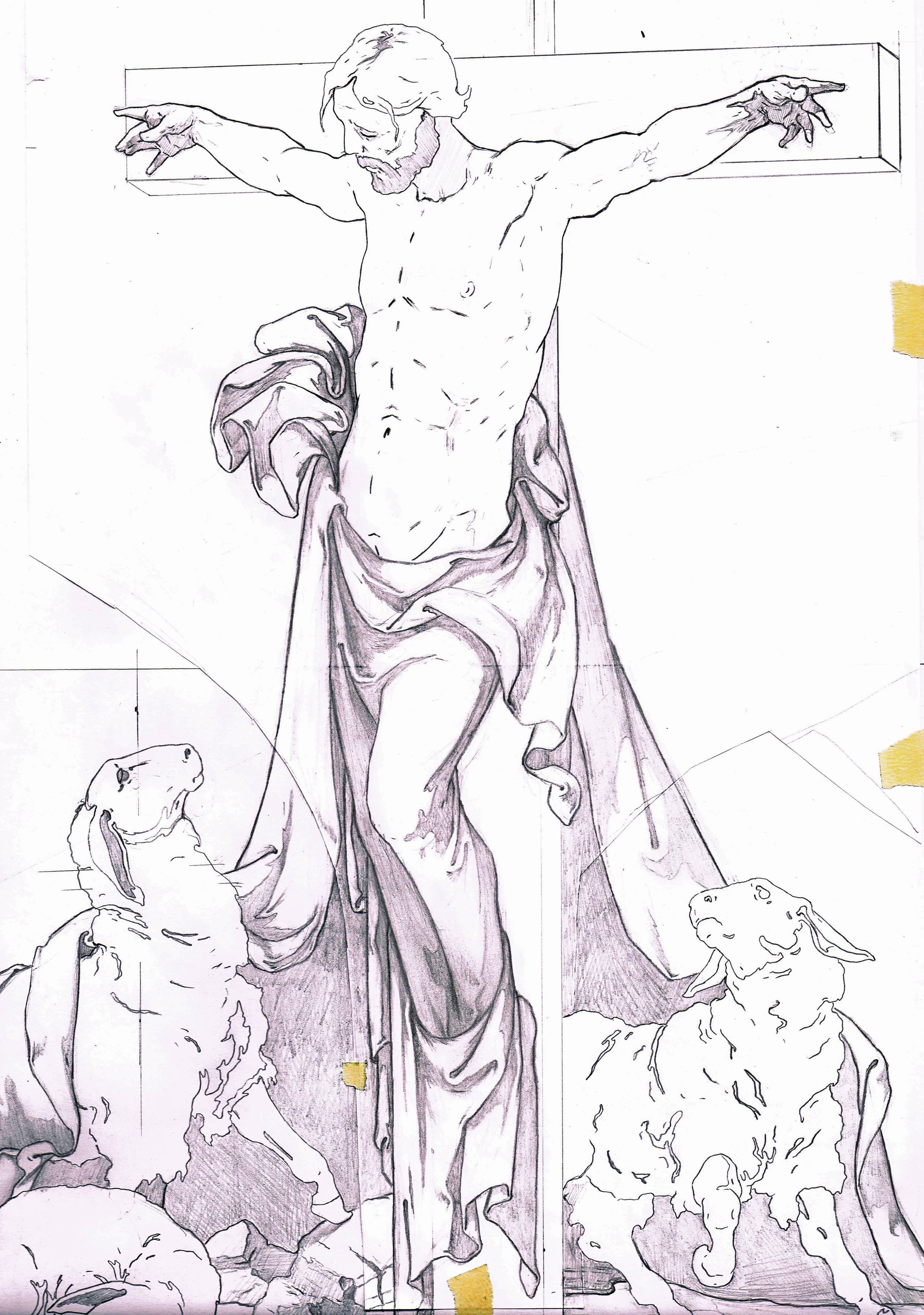 The Crucifixion of Christ with the Lambs of Peace