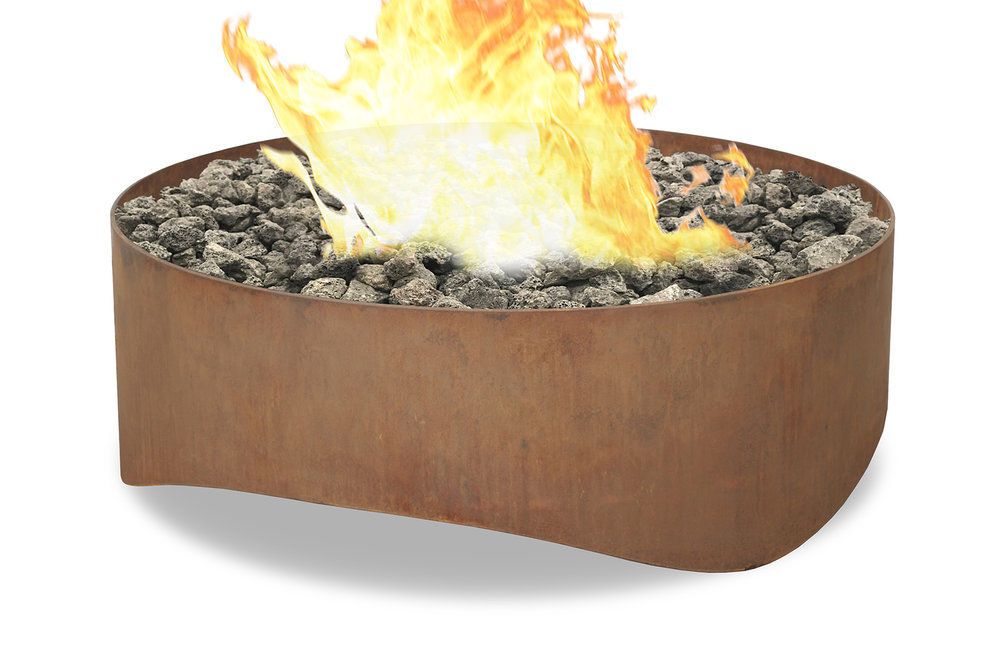 Plodes Wave Gas Fire Pit 30 40, Round Natural Gas Fire Pit