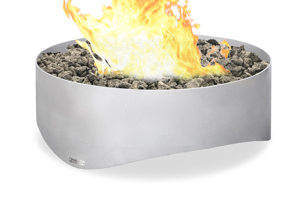 Plodes Stainless Wave Gas Fire Pit 30, Wave Fire Pit