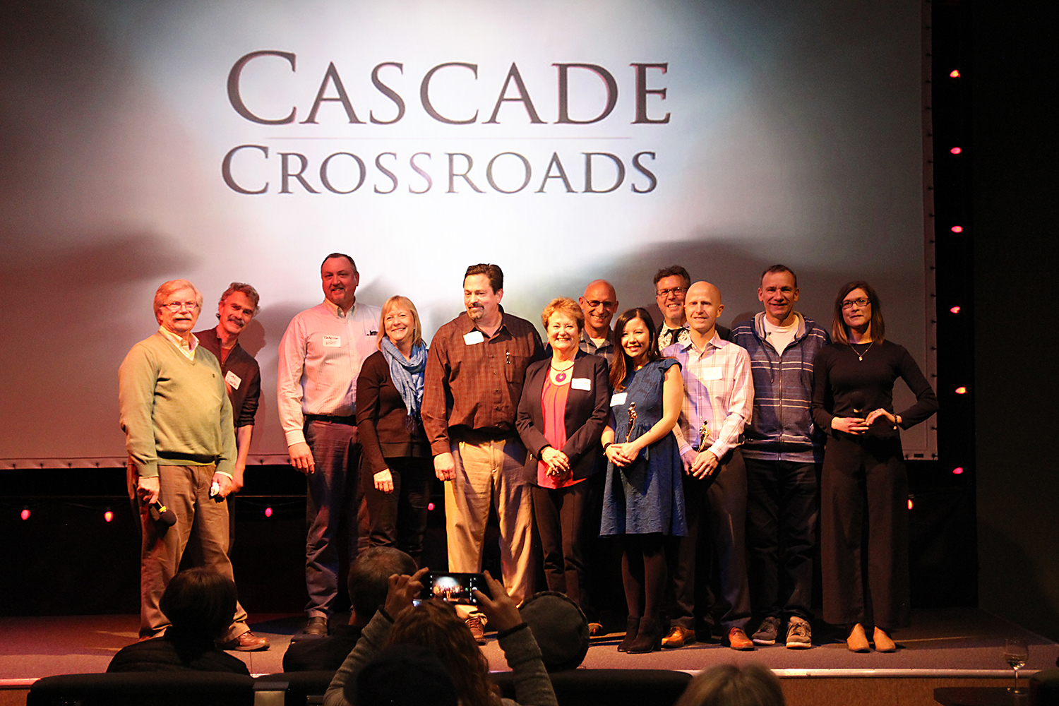   Filmmakers and interviewees at the private premiere for sponsors  