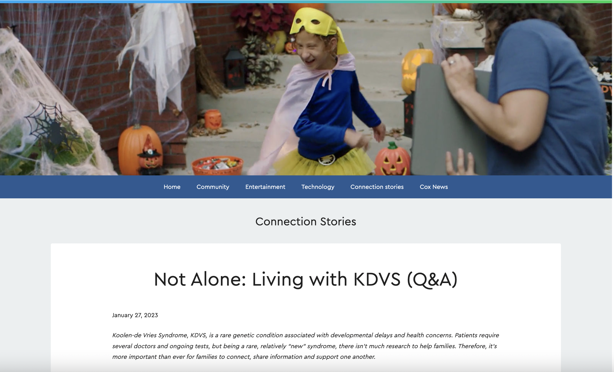 Article on cox.com for Q&A with kids with KDVS