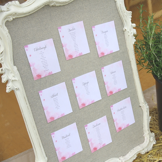 TABLE PLAN FRAME Frame only @£10 / with table cards @£35