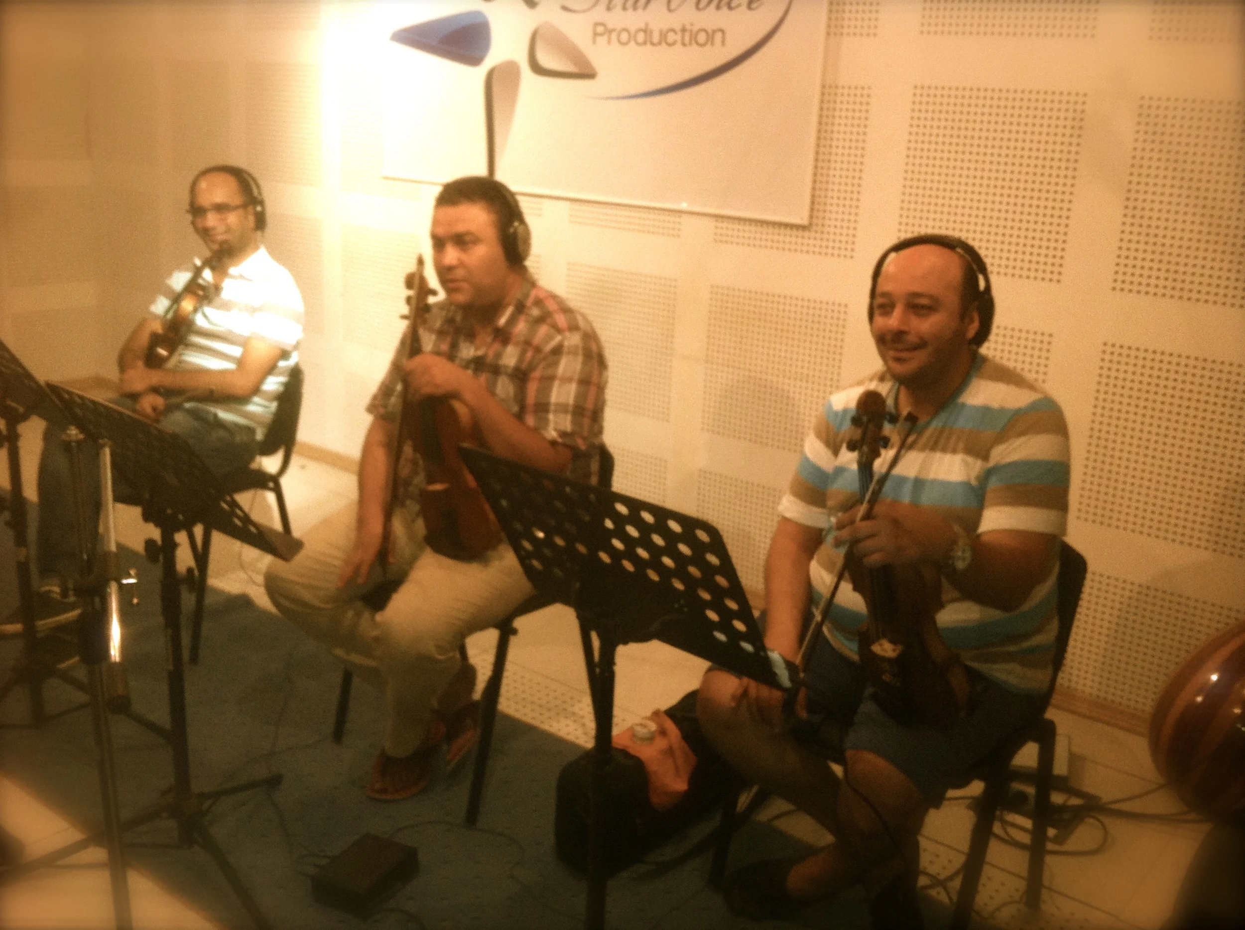 The violin section: Mohamed, Otelo and Samir. 