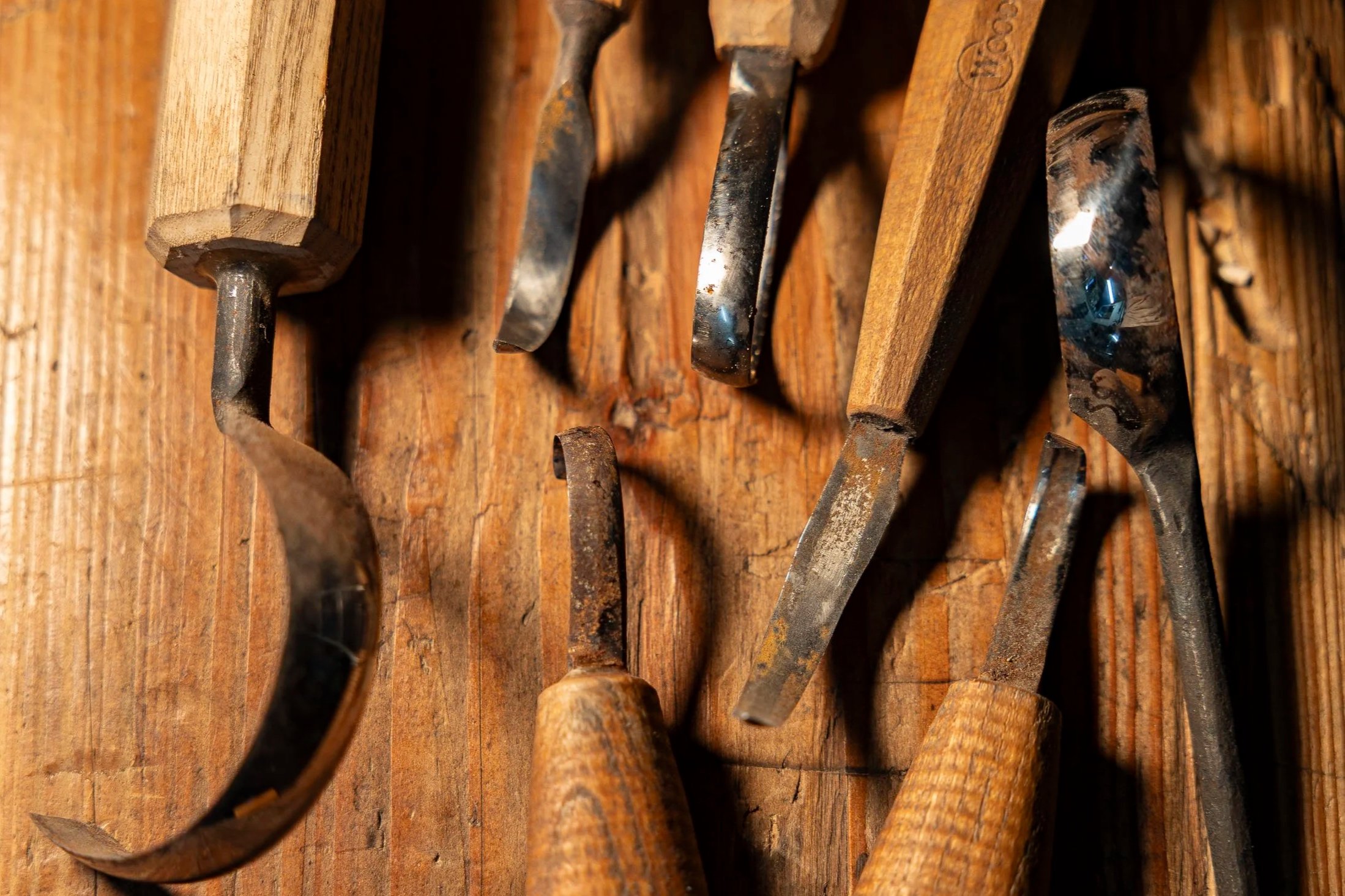 Rusty spoon carving tools