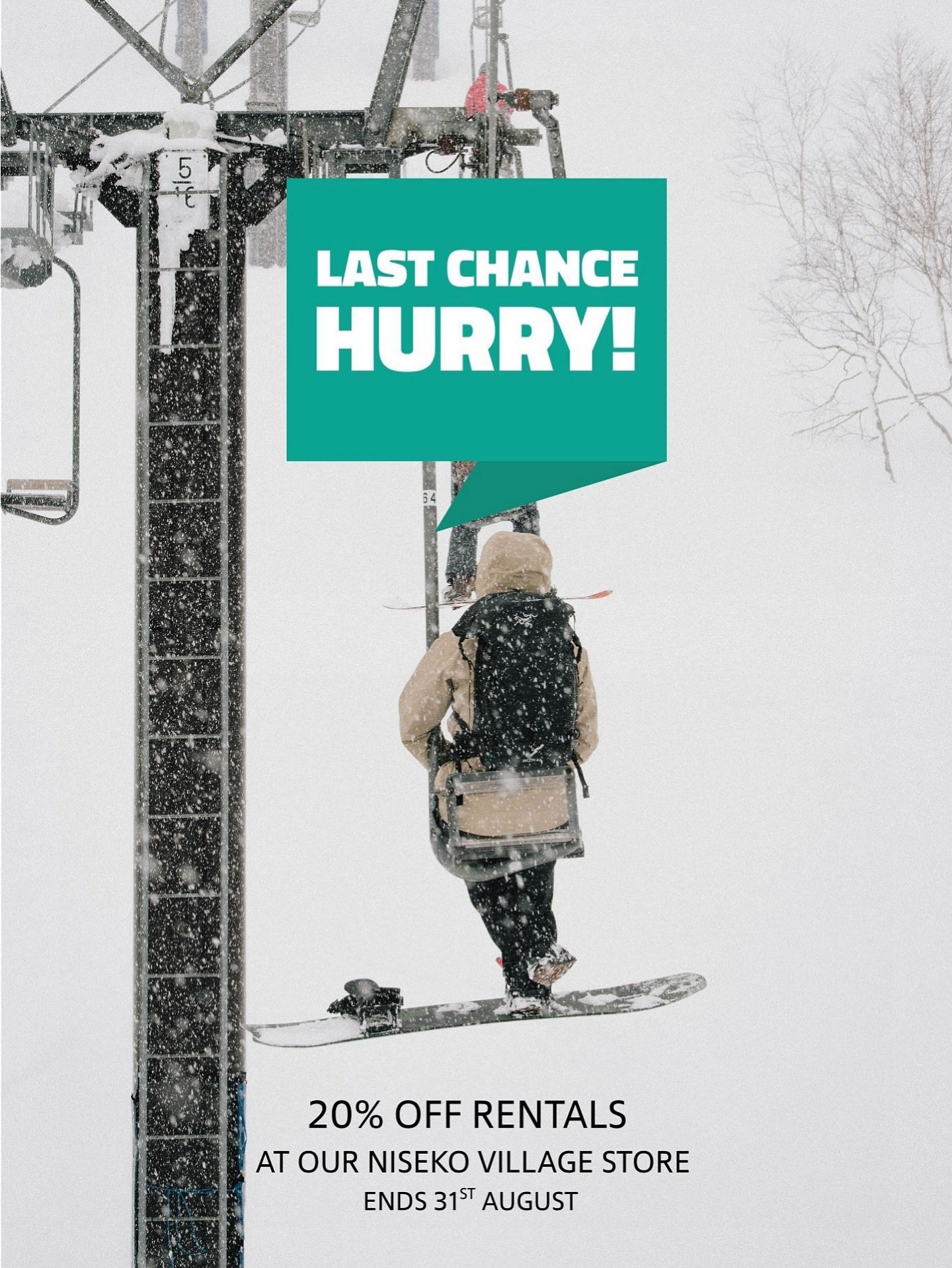 Why rent with us? 

Quality Equipment ✅ 
Legendary Service ✅ 
Ski-In/Ski-Out Location ✅ 
Free Equipment Exchanges ✅ 
Exceptional Retail Range In-Store ✅ 
Early Pick-Up/Late Drop-Off Available ✅ 
Van Pick-Up Service Available in Niseko Village/Annapur