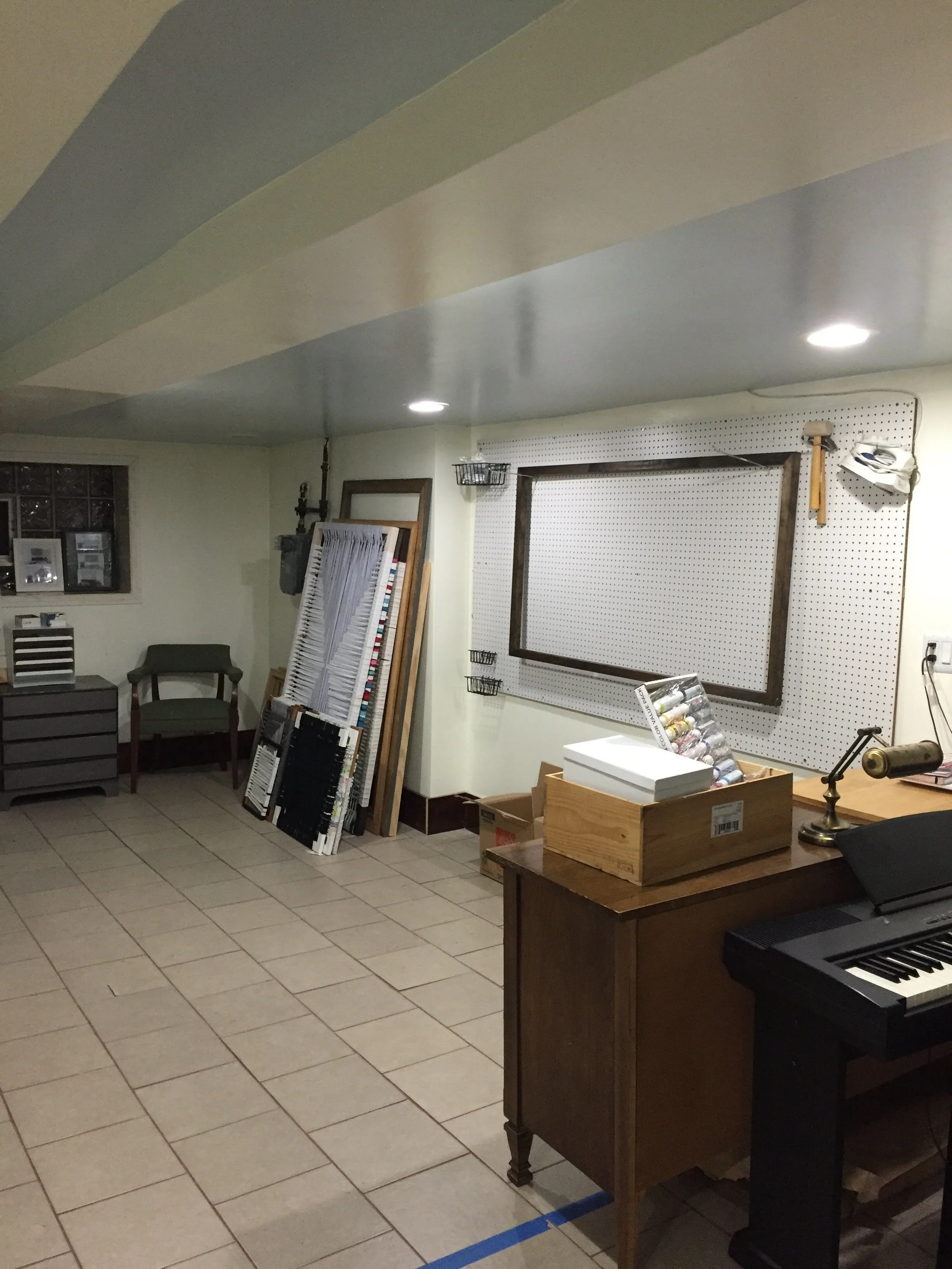 Basement Weaving Studio Before