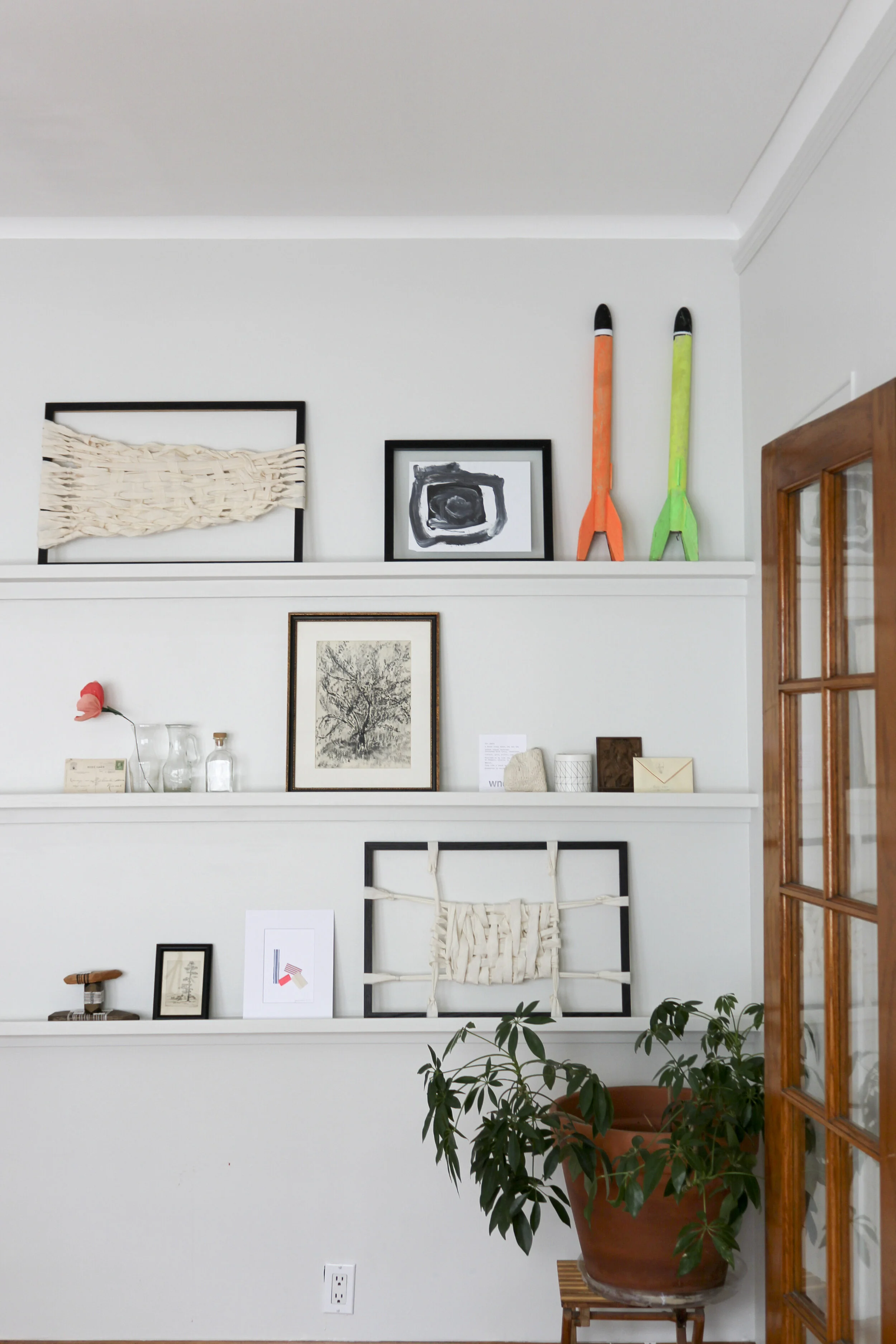 CUSTOM SHELVES IN MY DINING ROOM