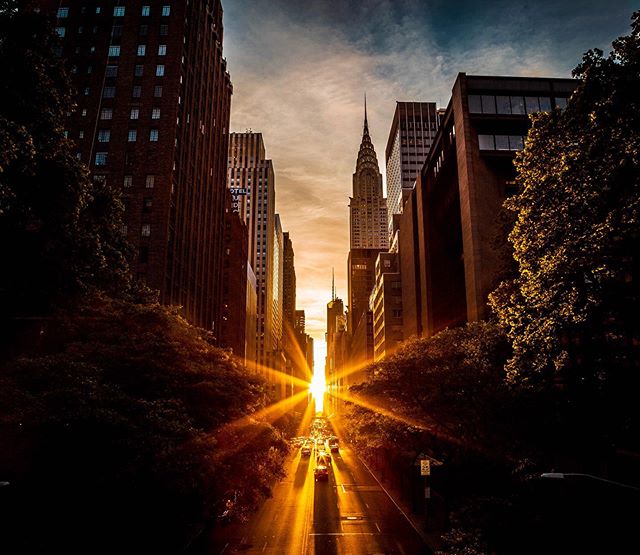 Exactly one year ago I took this shot in NYC, and I was lucky to get it featured by different accounts, but mostly by @NatGeo as photo of the day on October 17, 2018. 
Manhattanhenge happens a few times a year, when the sun sets directly between the 