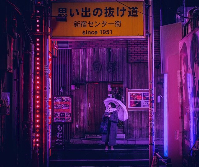 Last one from the &ldquo;Rainy night in Tokyo&rdquo; series. Captured next to the entrance of Golden Gai. 
#tokyo #japan #yourshotphotographer #natgeo #natgeotravel #urban #nightphotography #night #rainy #umbrella #japanese #girl #shinjuku #photograp