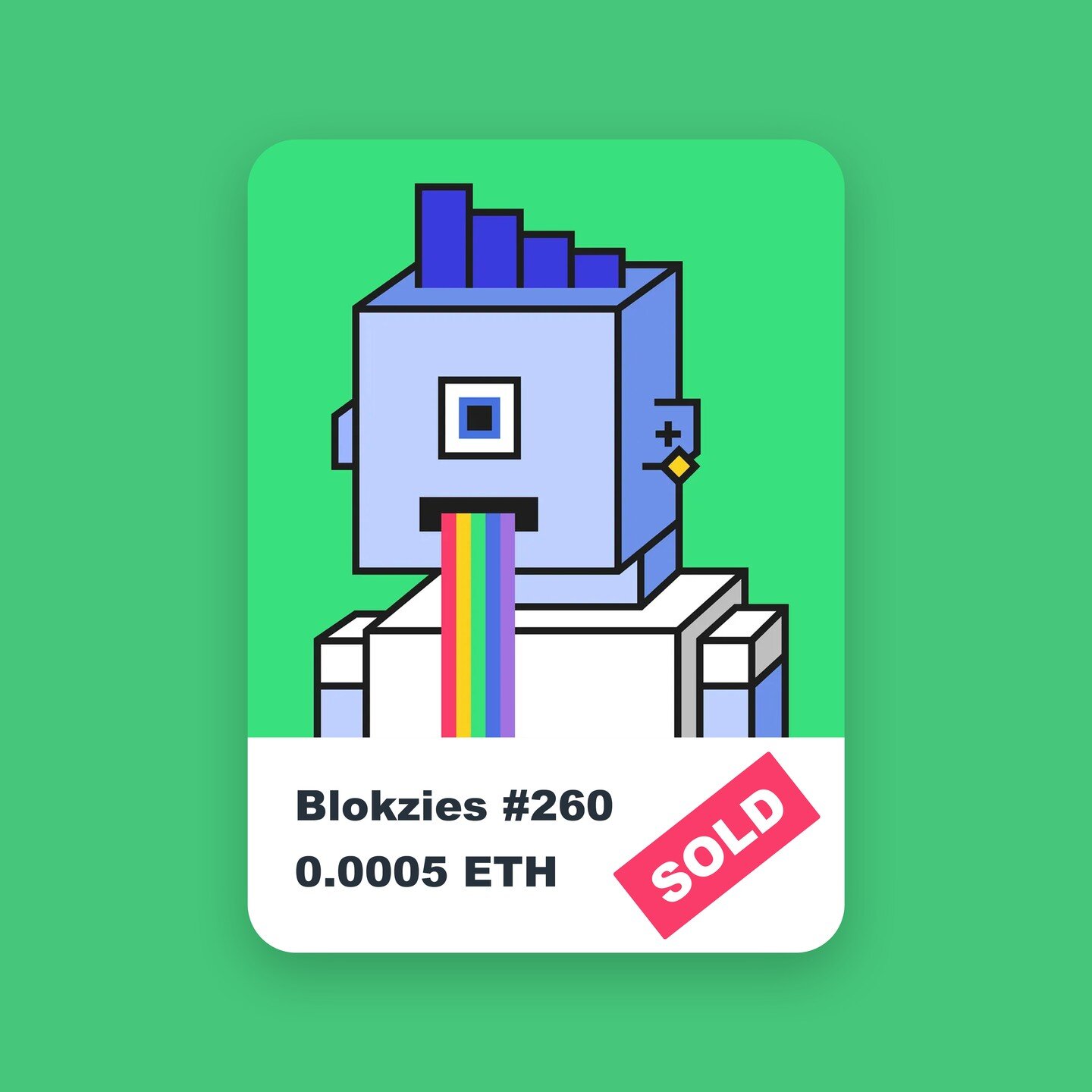 🟥 SOLD! 🟥

Blokzies #260 has been sold. So Happy and grateful for your support. Congrats to @bootlegvideogames 😊

#nft #nfts #NFTCollection #opensea #eth #nftcollector #Ethereum #psychedelic
#nftart #nftcommunity #nftcollectors #nftcollection #nft