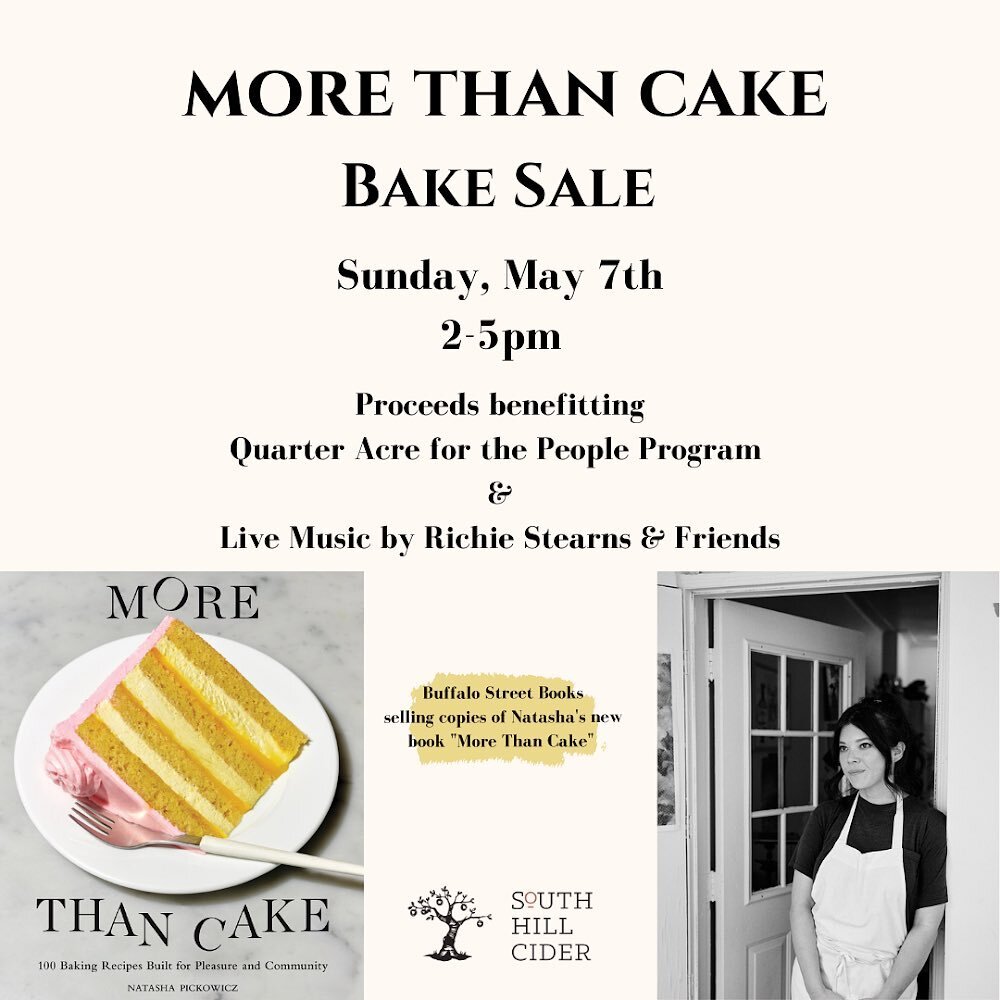 Come join us Sunday May 7, for a very special event to celebrate the release of Natasha Pickowicz&rsquo;s new cookbook &ldquo;More Than Cake&rdquo;.

In collaboration with @buffalostreetbooks and @natashapickowicz we will be throwing a bake sale fund