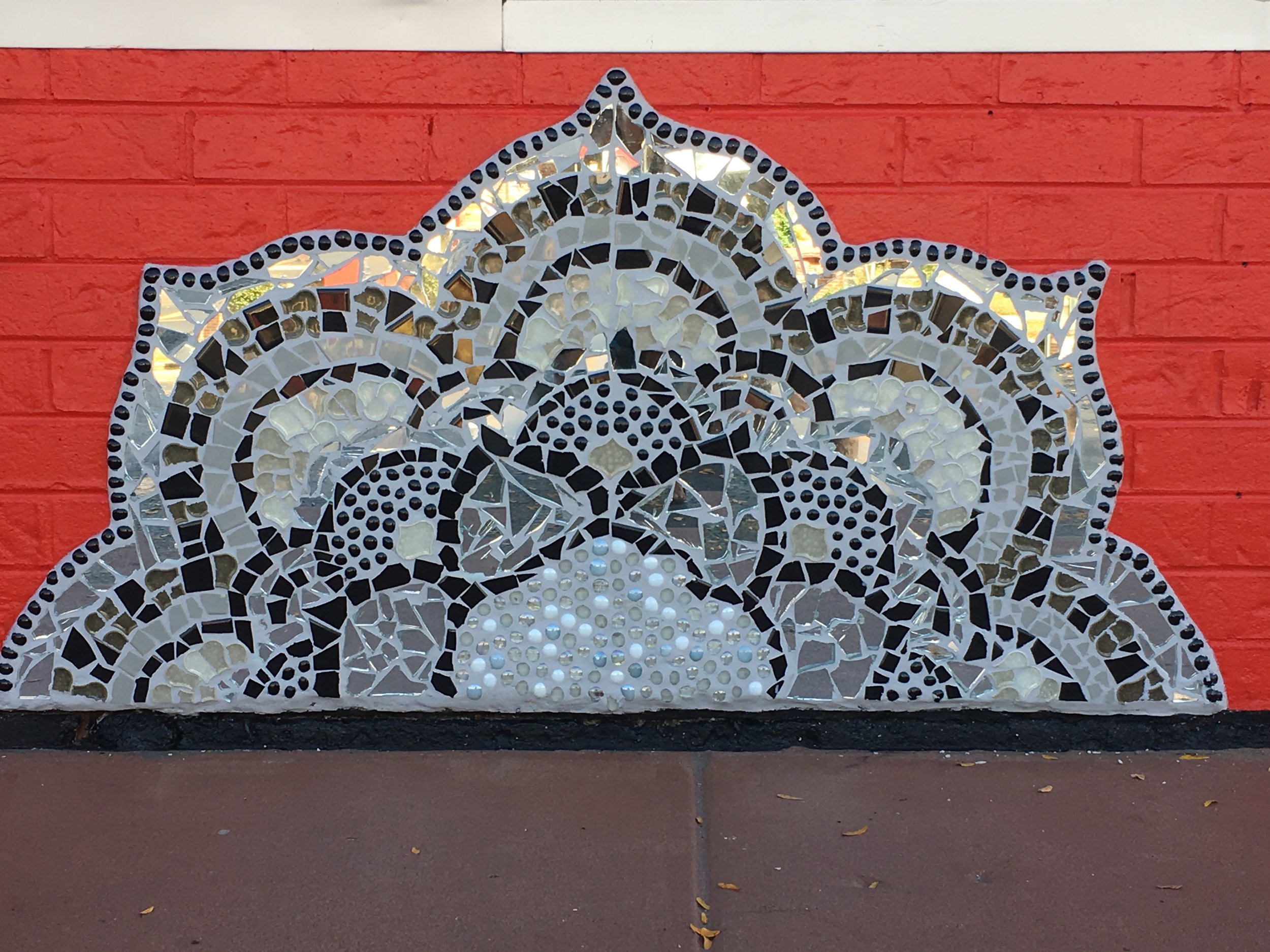  Exterior mosaic fabricated fro Bollywood Salon in Skokie. 