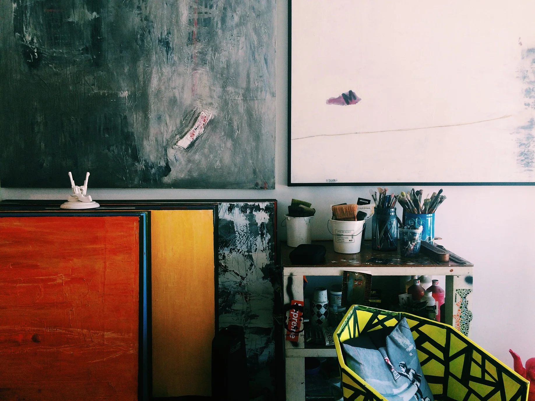 Mario's work station. 