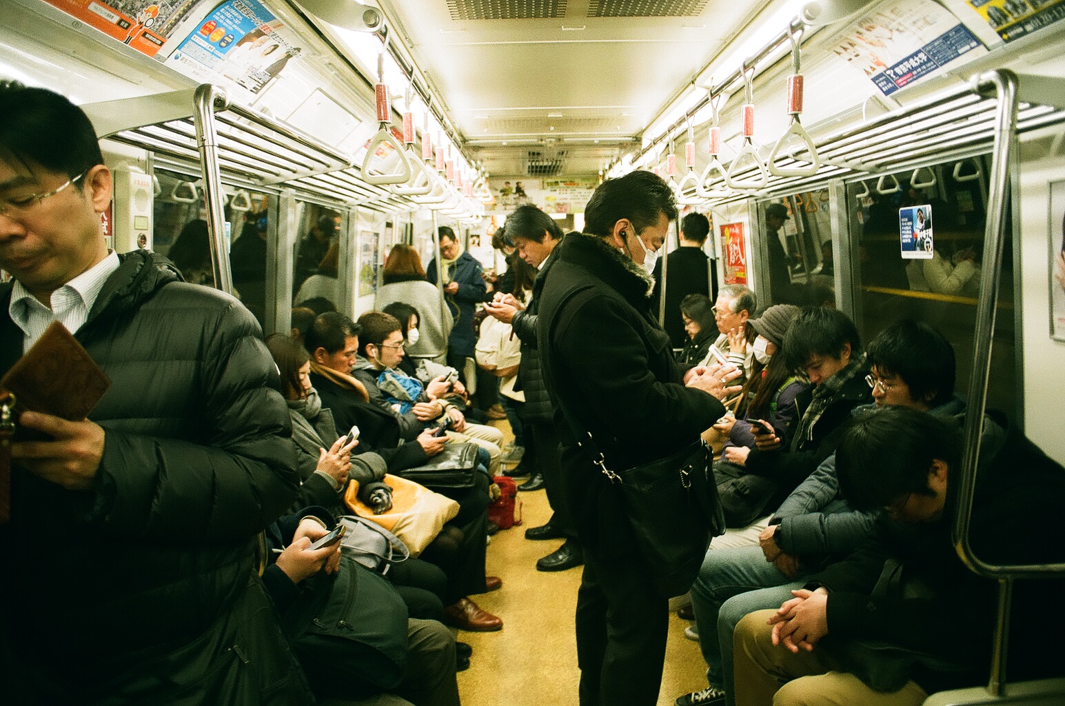 Everybody in Japan were on their phones, especially on the train. 