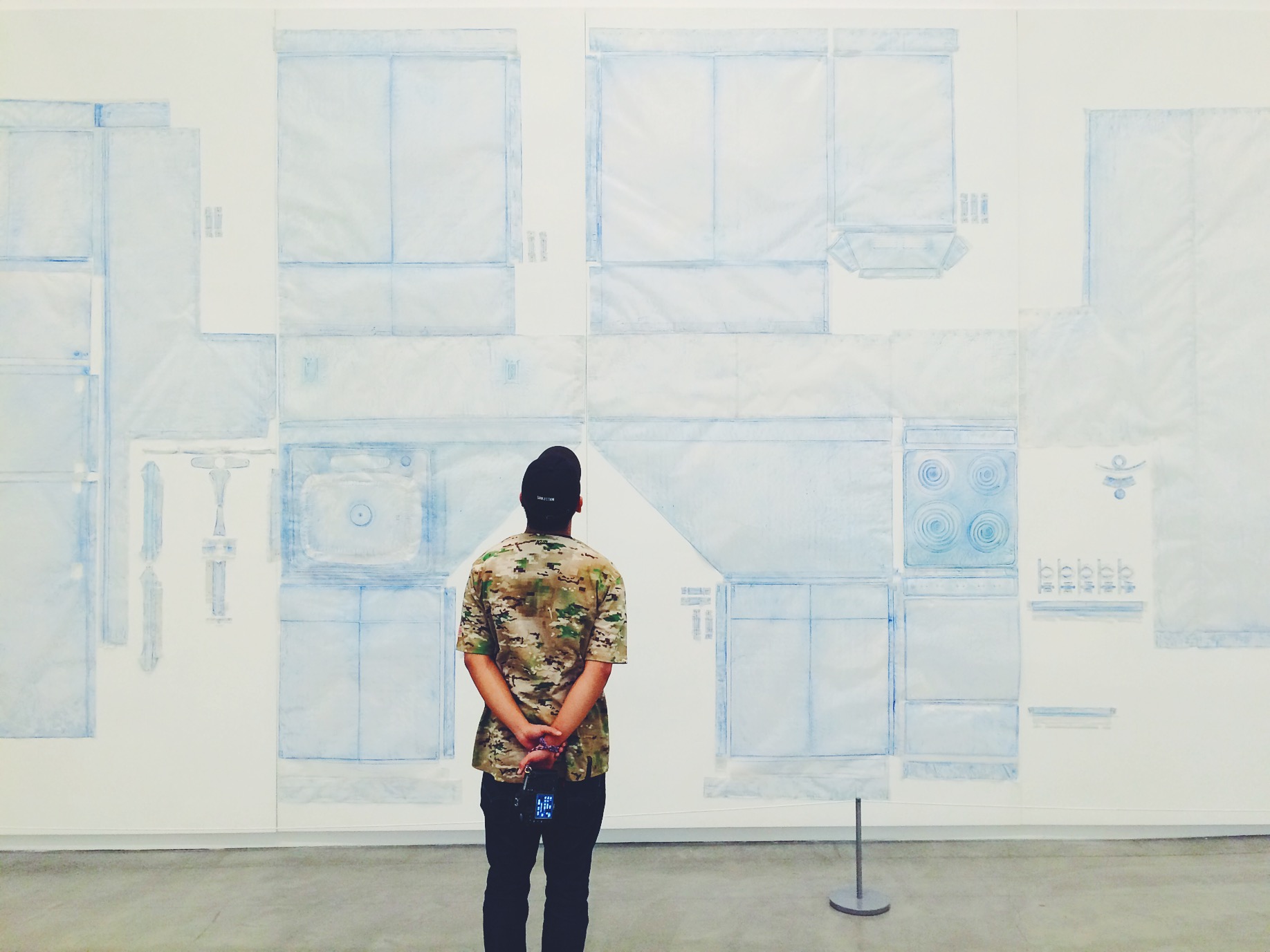 Andre checking out the size of this piece. 