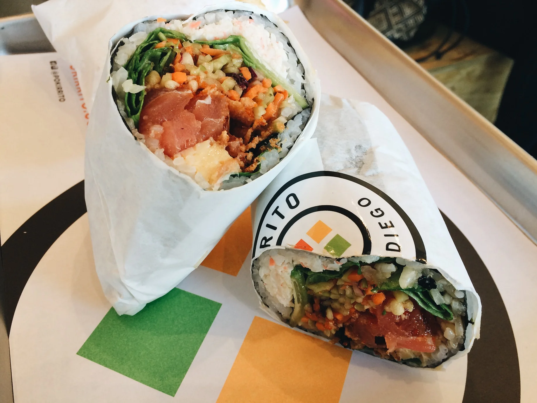 The Classic Pokirrito, which has tuna poke in it. 