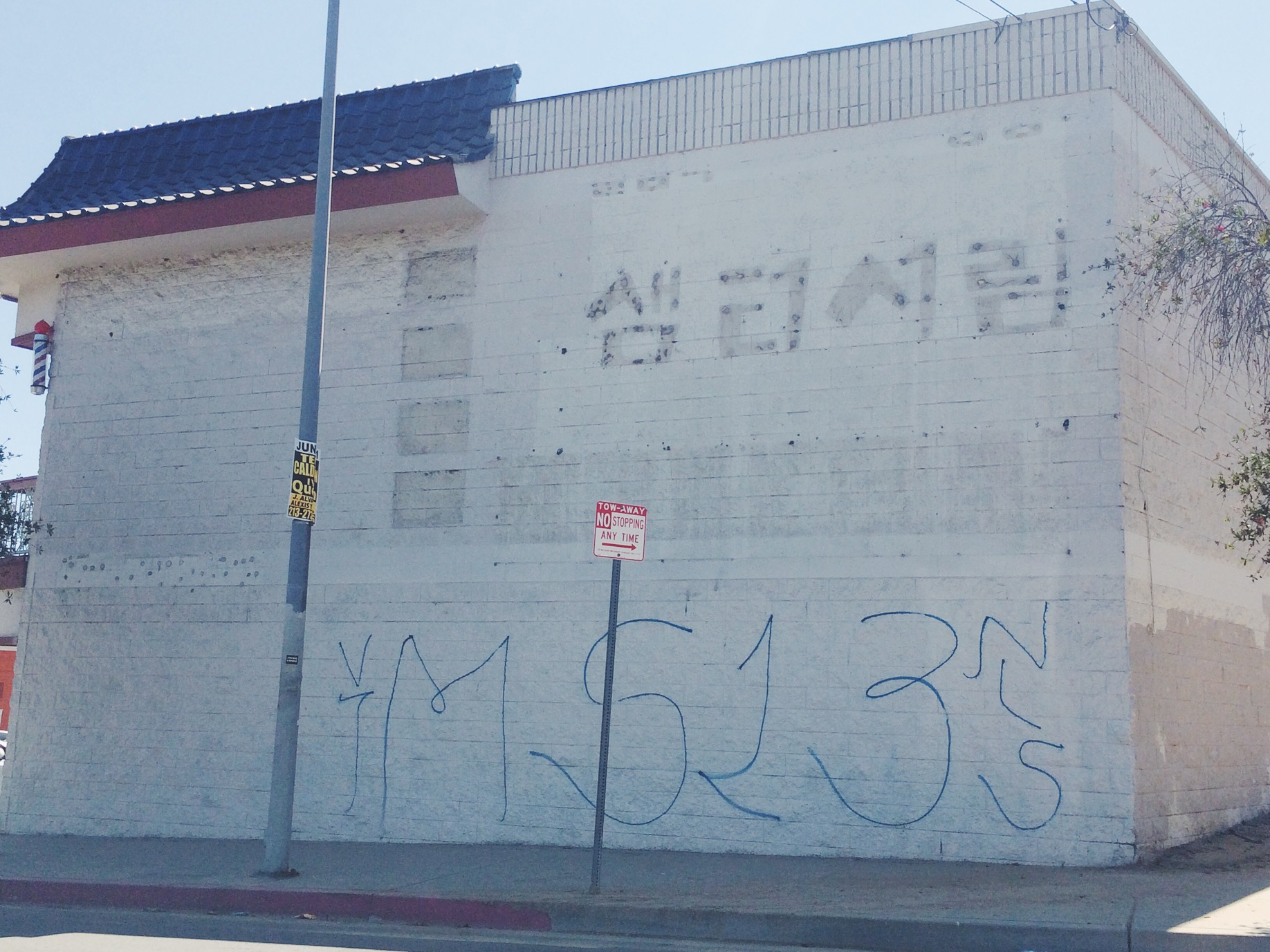We were greeted by this once we exit the freeway. MS13 tags on every block till we reached the middle of the K-Town. 