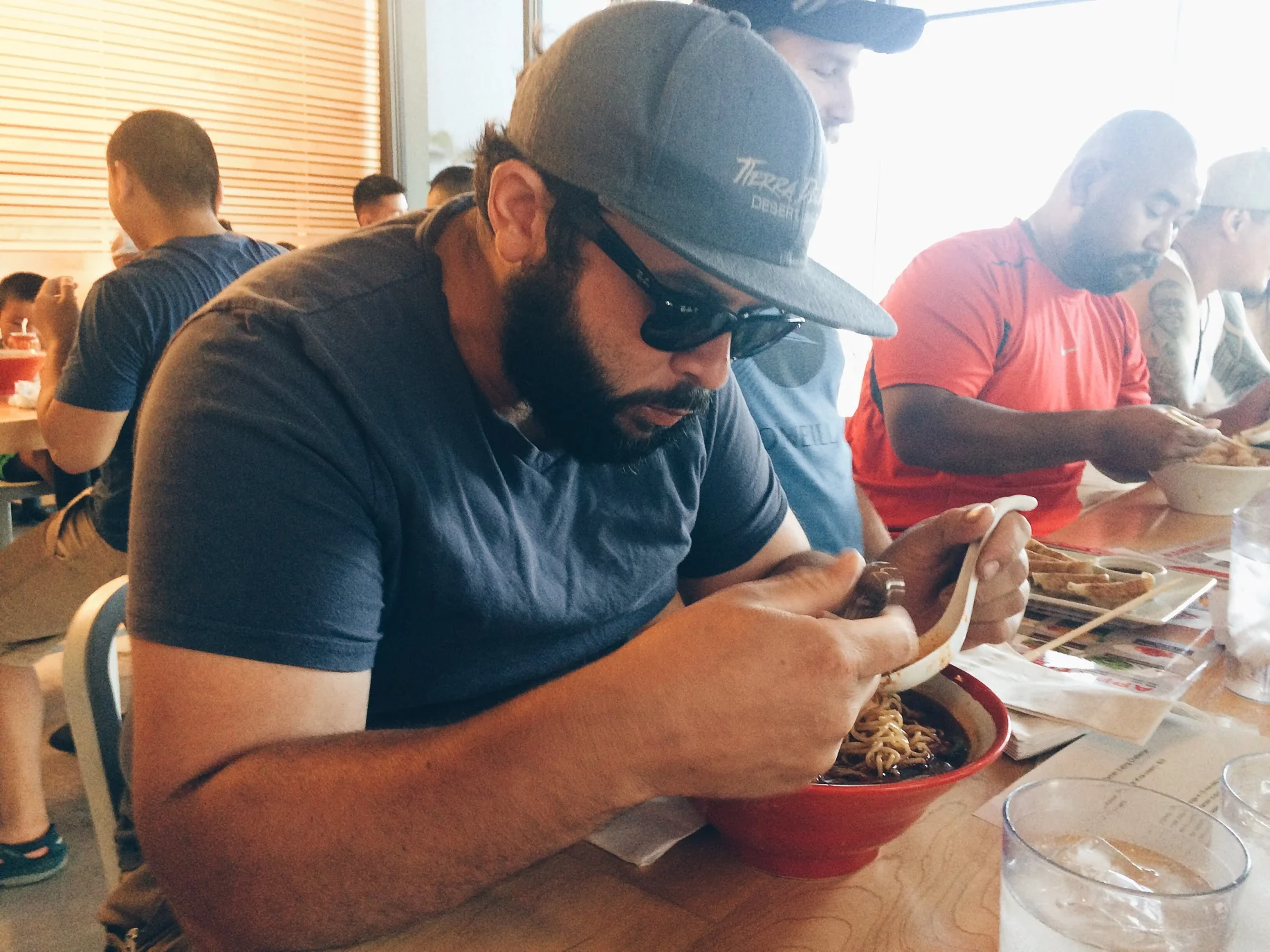 He look calm to me. Congrats on completing the Super Spicy Death challenge and live to tell about it. 