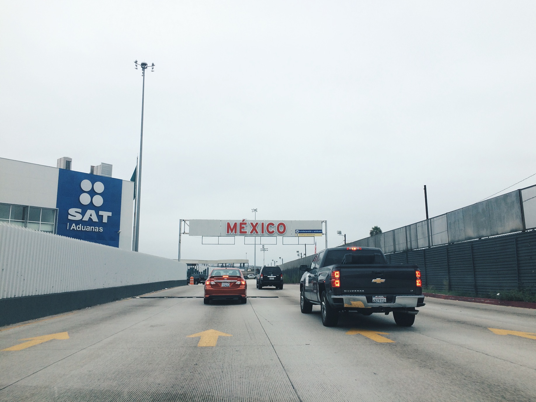 Crossing the boarder. 