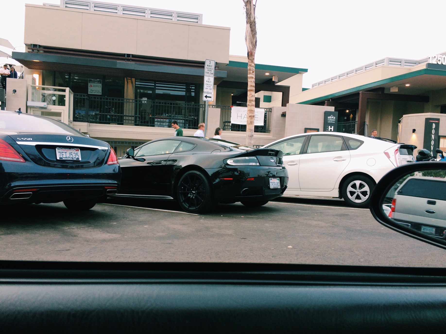 On my way out of La Jolla in my race car, I spotted this Aston. Black beauty. 